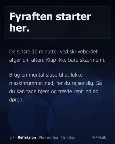 Forside: Fyraften starter her.